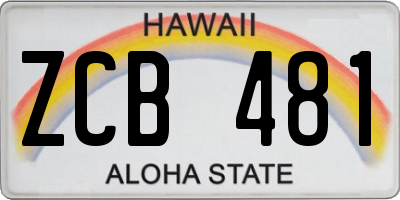 HI license plate ZCB481