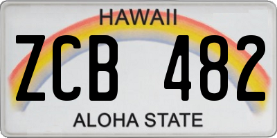 HI license plate ZCB482