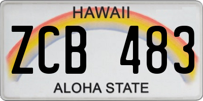 HI license plate ZCB483
