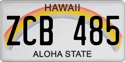 HI license plate ZCB485