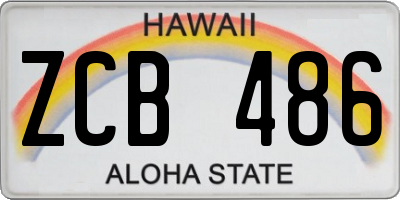 HI license plate ZCB486