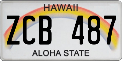 HI license plate ZCB487