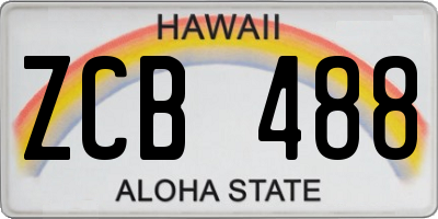 HI license plate ZCB488