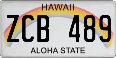 HI license plate ZCB489