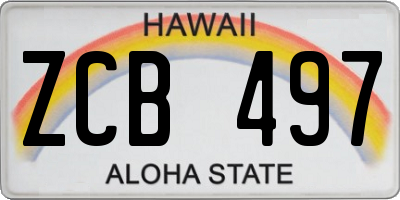 HI license plate ZCB497