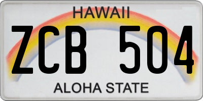 HI license plate ZCB504