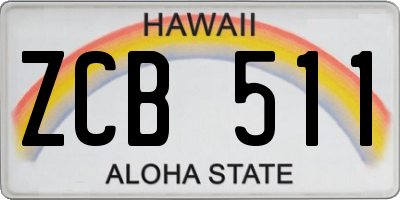 HI license plate ZCB511