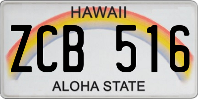 HI license plate ZCB516