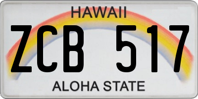 HI license plate ZCB517