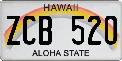 HI license plate ZCB520