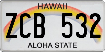HI license plate ZCB532