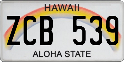 HI license plate ZCB539