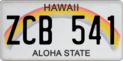 HI license plate ZCB541