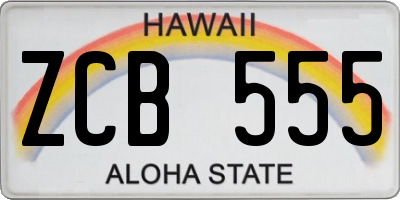HI license plate ZCB555