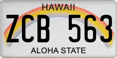 HI license plate ZCB563