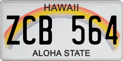 HI license plate ZCB564