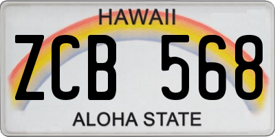 HI license plate ZCB568