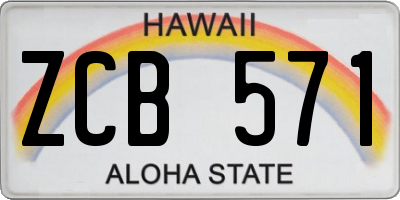 HI license plate ZCB571