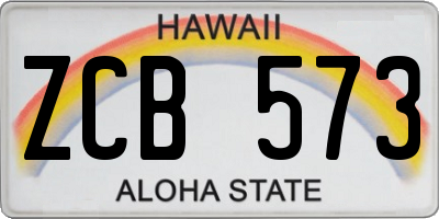HI license plate ZCB573