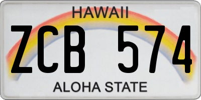 HI license plate ZCB574