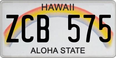 HI license plate ZCB575