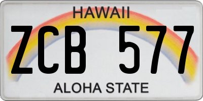 HI license plate ZCB577