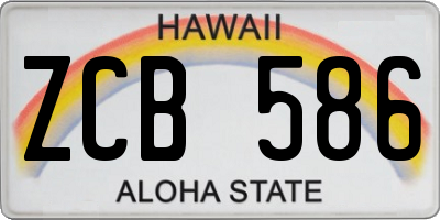 HI license plate ZCB586