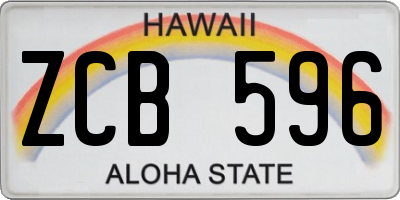 HI license plate ZCB596