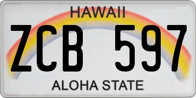 HI license plate ZCB597