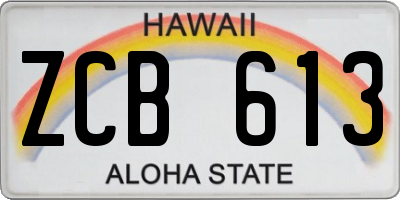 HI license plate ZCB613