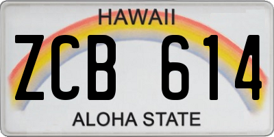 HI license plate ZCB614