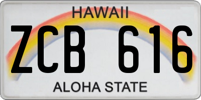 HI license plate ZCB616