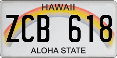 HI license plate ZCB618