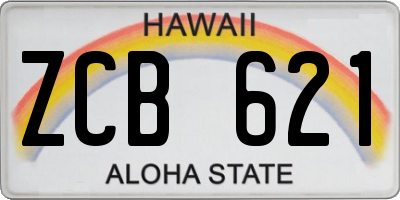 HI license plate ZCB621