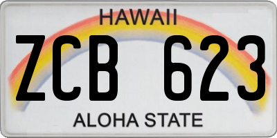 HI license plate ZCB623