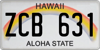 HI license plate ZCB631