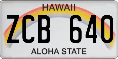 HI license plate ZCB640