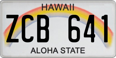 HI license plate ZCB641