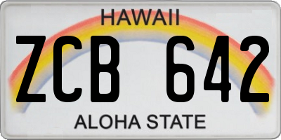 HI license plate ZCB642