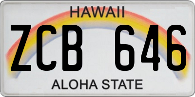 HI license plate ZCB646