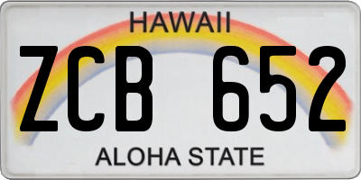 HI license plate ZCB652