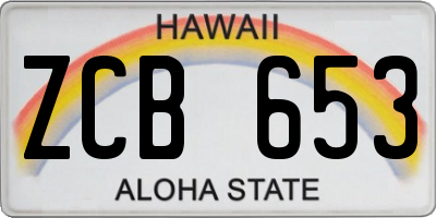 HI license plate ZCB653