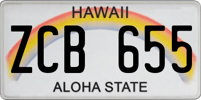HI license plate ZCB655