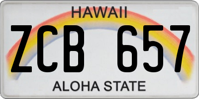 HI license plate ZCB657