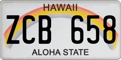 HI license plate ZCB658