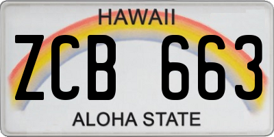 HI license plate ZCB663