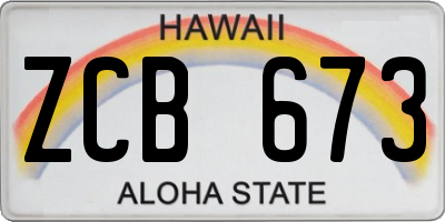 HI license plate ZCB673