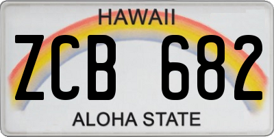 HI license plate ZCB682
