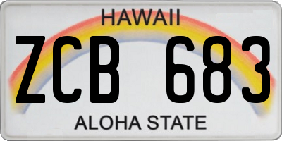HI license plate ZCB683