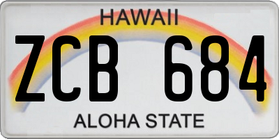HI license plate ZCB684